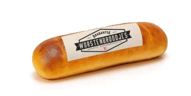 Vegetarische worstenbroodjes met logo of foto